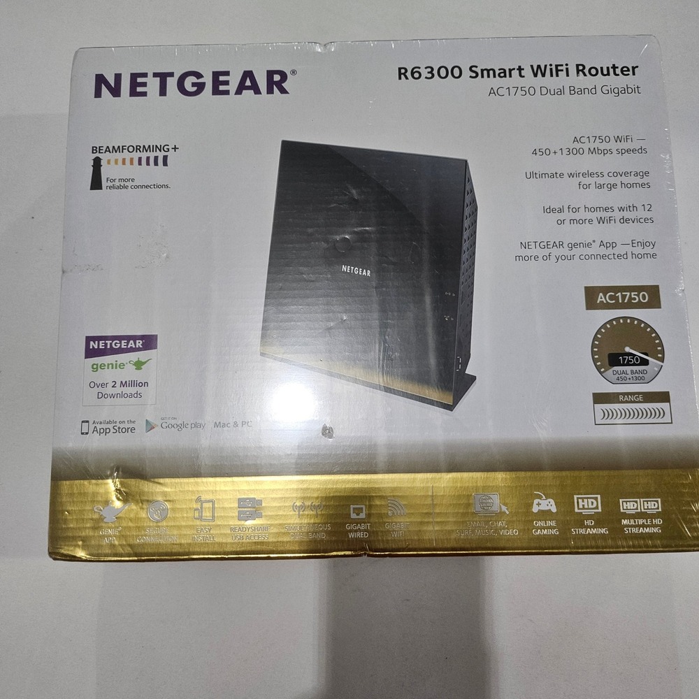 Netgear R6300 Smart WiFi Router AC1750 Dual Band Gigabit Model R6300-100NAS NEW